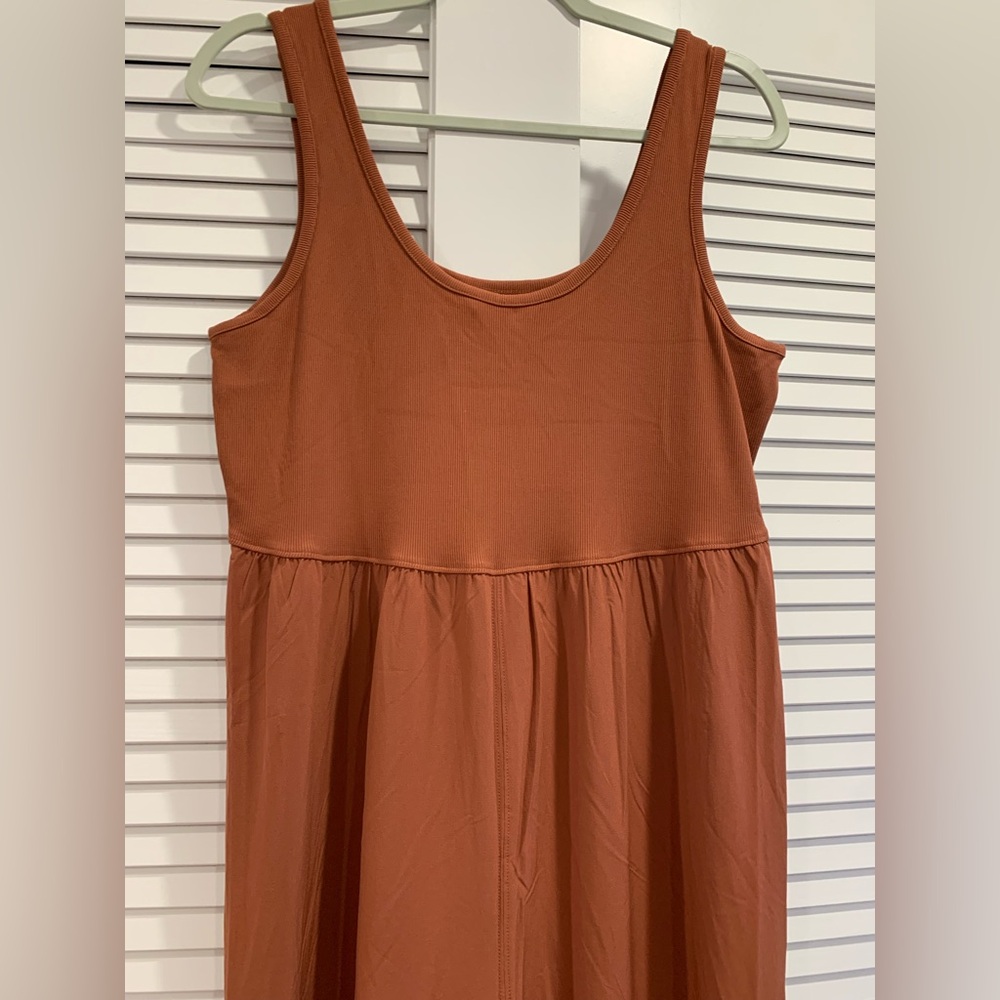 NWOT Athleta The Passenger wide leg jumpsuit brick orange size small - Picture 8 of 9